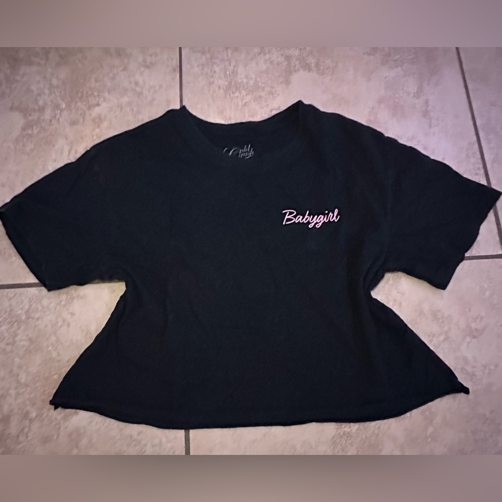 Black Simple Crop Top